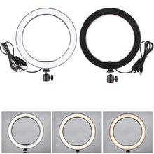 Load image into Gallery viewer, 5W Dimmable USB Ring Light Cellphone Holder Fill Ring Lamp Camera Light