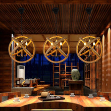 Load image into Gallery viewer, Vintage Style 3-Lights Hemp Rope Ball Chandelier Retro Hanging Pendant Light Fixture