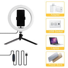 Load image into Gallery viewer, 10.2" LED Selfie Ring Light with Tripod Stand & Phone Holder for Live Streaming & YouTube Video