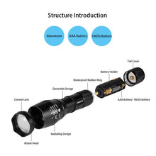 Load image into Gallery viewer, Black Light UV Flashlight LED UV Torch 2 in 1 UV Blacklight with 500LM Highlight 4 Mode Waterproof