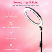Load image into Gallery viewer, 5W Dimmable USB Ring Light Cellphone Holder Fill Ring Lamp Camera Light