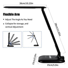 Load image into Gallery viewer, LED Desk Lamp 8W Foldable Office Touch Table Lamp 5 Dimmable Brightness & 3 Lighting Modes