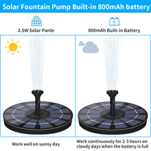 Load image into Gallery viewer, Solar Fountain Pump Bird Bath Fountain Water Pump
