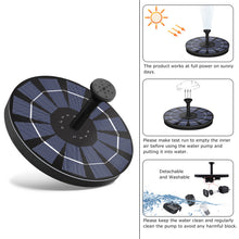 Load image into Gallery viewer, Solar Fountain Pump Bird Bath Fountain Water Pump
