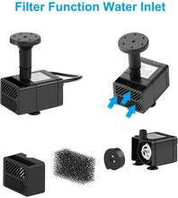 Load image into Gallery viewer, Solar Fountain Water Pump 2.5W Solar and USB Dual Powered Fountain Pump Max Flow 200L/H Solar Fountain Pump Kit with Stick and 7 Nozzles for Bird Bath, Garden, Backyard, Pool
