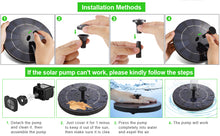 Load image into Gallery viewer, Solar Fountain Pump Bird Bath Fountain Water Pump
