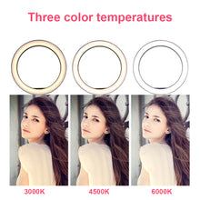 Load image into Gallery viewer, Ring Light Kit 12 W Dimmable LED Ring Light with Light Stand and Mobile Phone Clip 10.2”/26 cm
