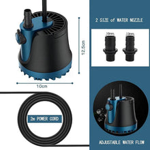 Load image into Gallery viewer, Adjustable Submersible Pump Water Pump for Aquarium Fountain
