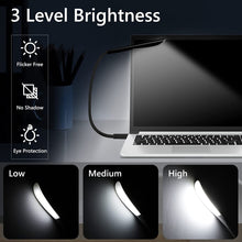 Load image into Gallery viewer, LEDBOKLI USB Lamp Dimmable USB Light, 2.8 W Flexible Keyboard Light for PC Computer 14 LED Beads, White Light, 3 Levels Adjustable Brightness, On/Off Touch Switch, for Laptop, Power Bank
