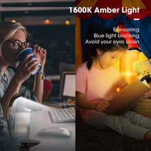 Load image into Gallery viewer, LEDBOKLI Reading Book Light Amber Reading Light Clip on Book 3 Color Temperature 9 Brightness Amber Book Light, Clip on Book Reading Light 1200mAh USB Rechargeable Book Lights for Reading at Night
