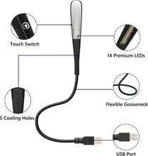 Load image into Gallery viewer, LEDBOKLI USB Lamp Dimmable USB Light, 2.8 W Flexible Keyboard Light for PC Computer 14 LED Beads, White Light, 3 Levels Adjustable Brightness, On/Off Touch Switch, for Laptop, Power Bank
