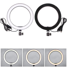 Load image into Gallery viewer, 5W Dimmable USB Ring Light Cellphone Holder Fill Ring Lamp Camera Light
